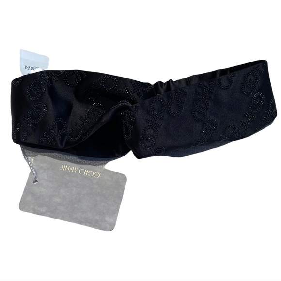 Jimmy Choo silk headband turban top knot elastic hair band New With Tags